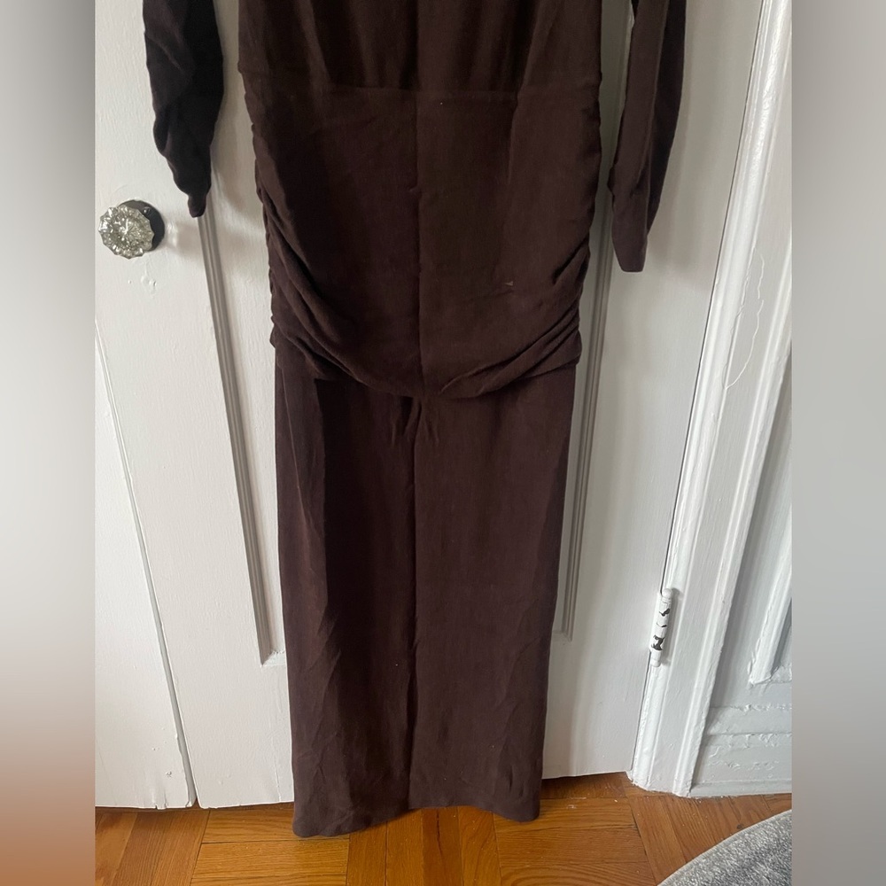 Reformation Abbott Knit Dress Mole Long Sleeve Maxi Dress - Picture 8 of 12